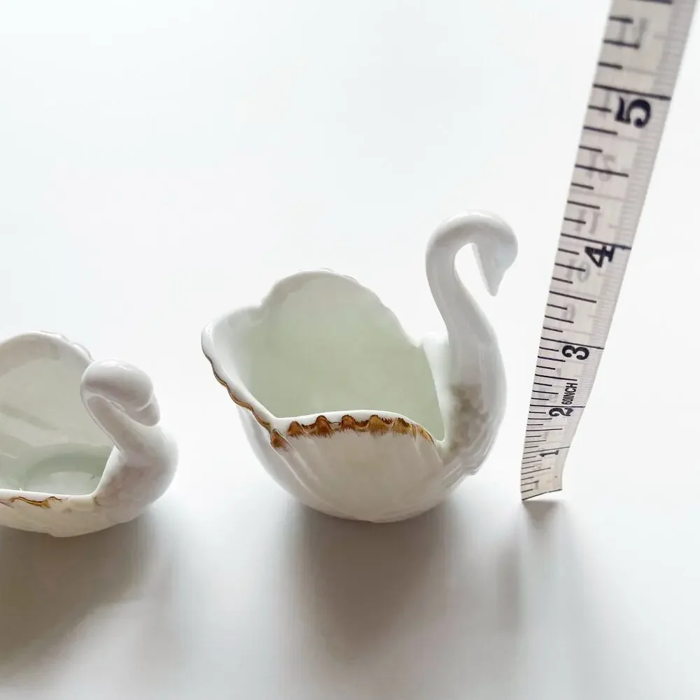 Vintage Set of Two Royal Kendall Small China Swan Dishes